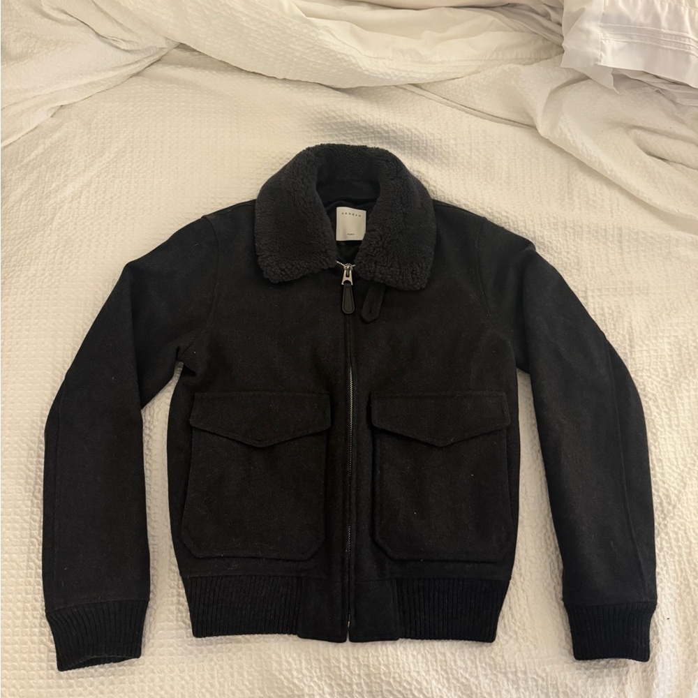 Sandro shearling bomber jacket